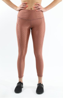 Roma Activewear Set - Leggings & Sports Bra - Copper [Made In Italy] Size Small Color One Color