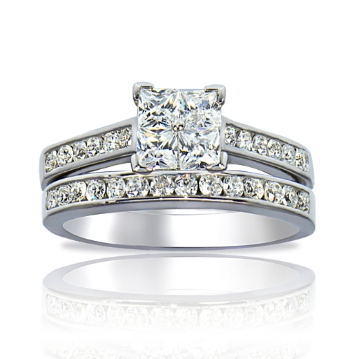 Sterling Silver 2 Ct Tdw Cubic Zirconia Ring Set