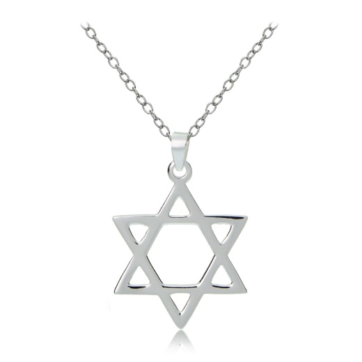Sterling Silver Star of David Polished Necklace