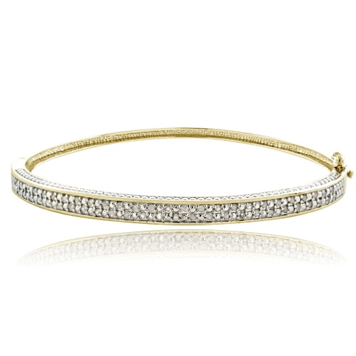 1/2Ct Diamond Gold Tone Bangle Bracelet