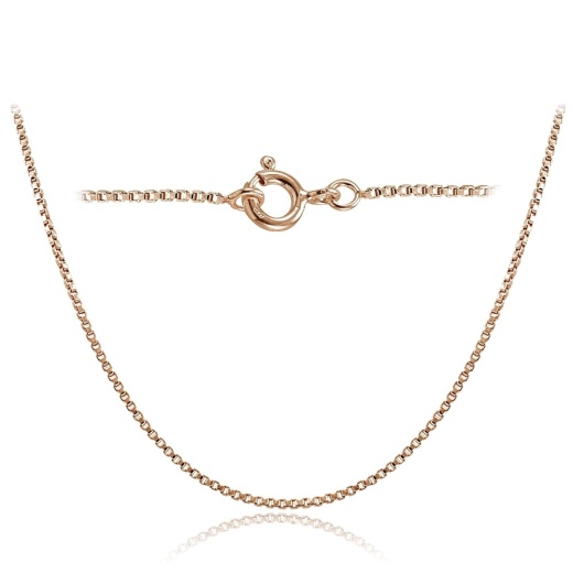 Rose Gold Tone Over Sterling Silver Italian 1.05Mm Box Chain Necklace 24 Inches
