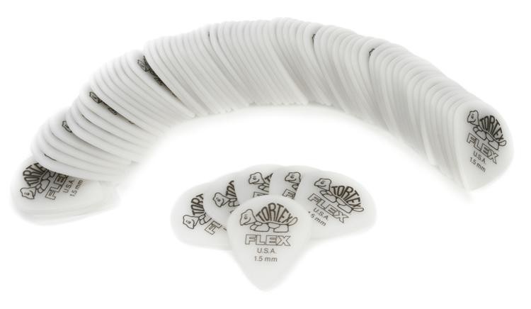 Dunlop Tortex Flex Jazz Iii Xl Guitar Picks - 1.5Mm White (72-Pack)
