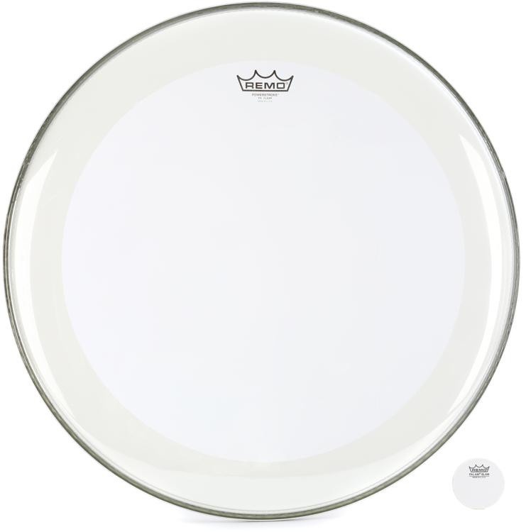 Back In Stock! Remo Powerstroke P4 Clear Bass Drumhead - 22 Inch - With Impact Patch