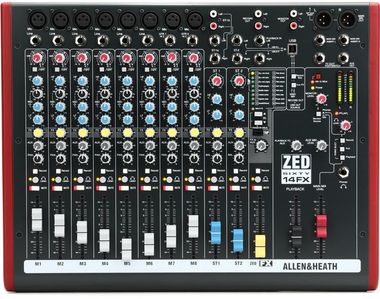 Allen & Heath 14Channel Mixer With Usb Audio Interface And Effects