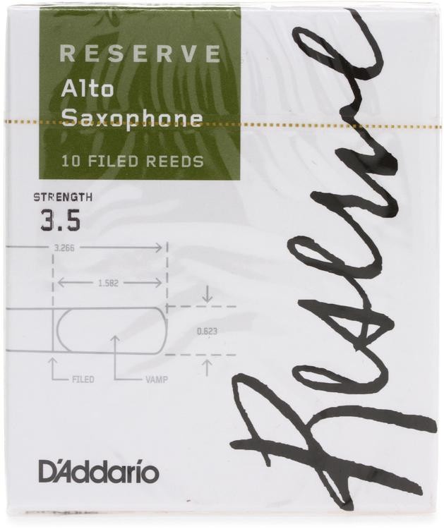 D'addario Djr1035 - Reserve Alto Saxophone Reeds - 3.5 (10-Pack)