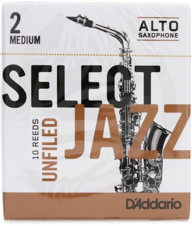 D'addario Rrs10asx2m - Select Jazz Unfiled Alto Saxophone Reeds - 2 Medium (10-Pack)