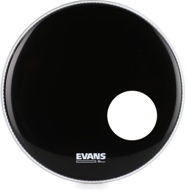 Evans Eq3 Resonant Black Bass Drumhead - 18 Inch - With Port Hole