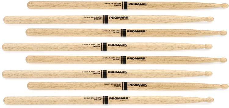 Promark Classic Attack Drumsticks - Shira Kashi Oak - 2B - Wood Tip - 4-Pack