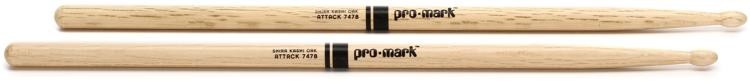 Promark Classic Attack Drumsticks - Shira Kashi Oak 747B - Wood Tip