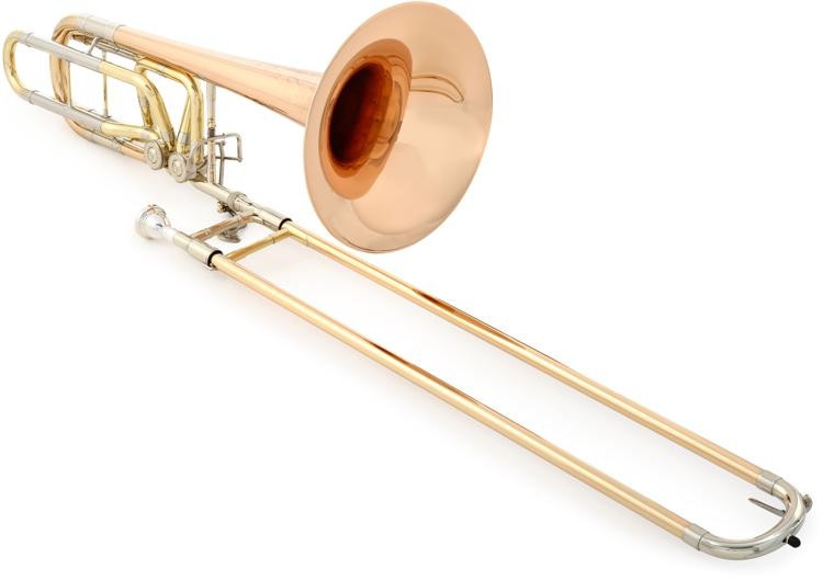 C.G. Conn 112H Professional Bass Trombone With F And Gb Attachments - Clear Lacquer With Rose Brass Bell
