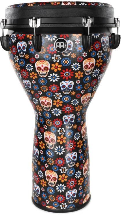 New  Meinl Percussion Jumbo Djembe - 14-Inch Djembe - Day Of The Dead With Matching Head
