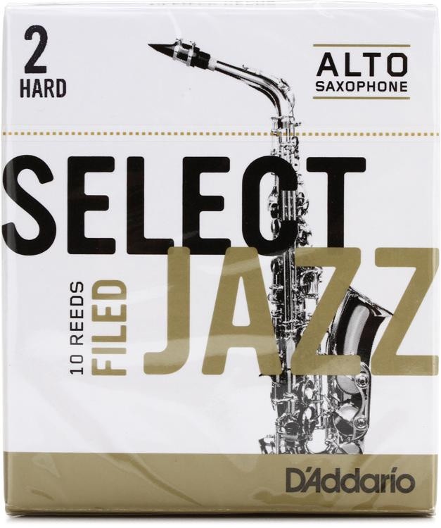 D'addario Rsf10asx2h - Select Jazz Filed Alto Saxophone Reeds - 2 Hard (10-Pack)