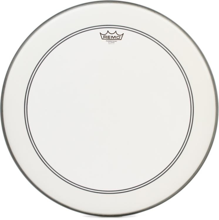 Back In Stock! Remo Powerstroke P3 Coated Bass Drumhead - 22 Inch With 2.5 Inch Impact Pad
