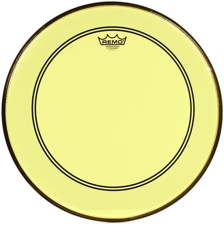 Remo Powerstroke P3 Colortone Yellow Bass Drumhead - 18 Inch