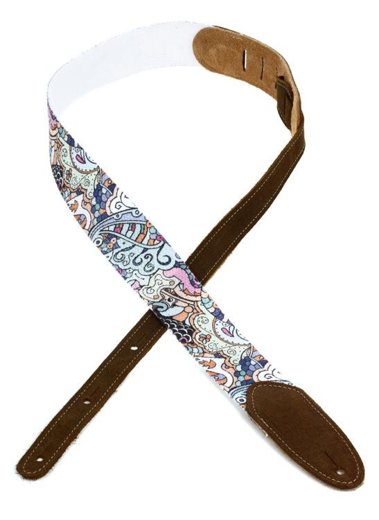 Back In Stock! Lm Products Woodstock Series Guitar Strap - Silver