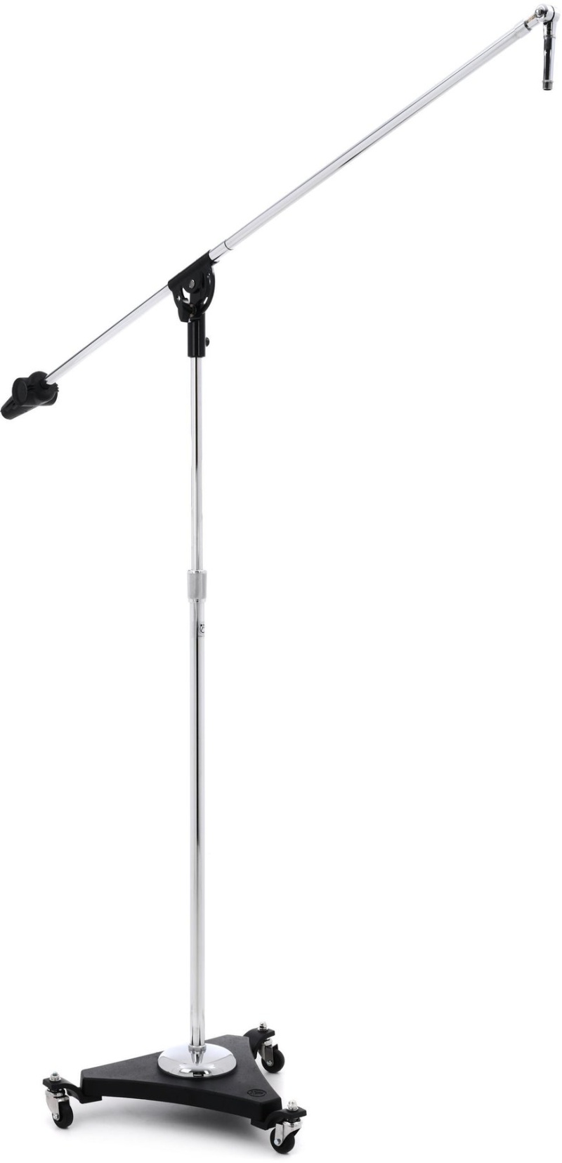 Atlasied Studio Boom Microphone Stand With Wheels - Chrome