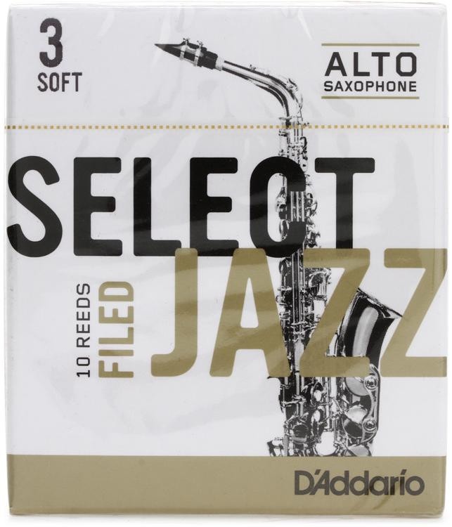 D'addario Rsf10asx3s - Select Jazz Filed Alto Saxophone Reeds - 3 Soft (10-Pack)