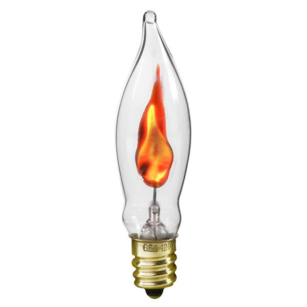 3 Watt - Ca5.5 Incandescent Chandelier Bulb - Flicker Flame - 2.8 In. X 0.7 In