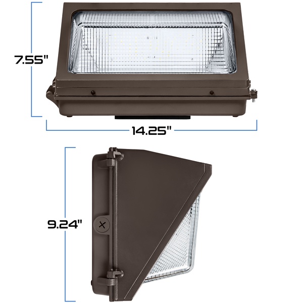 3 Wattages - 3 Lumen Outputs - 2 Colors - Selectable Led Wall Pack Fixture