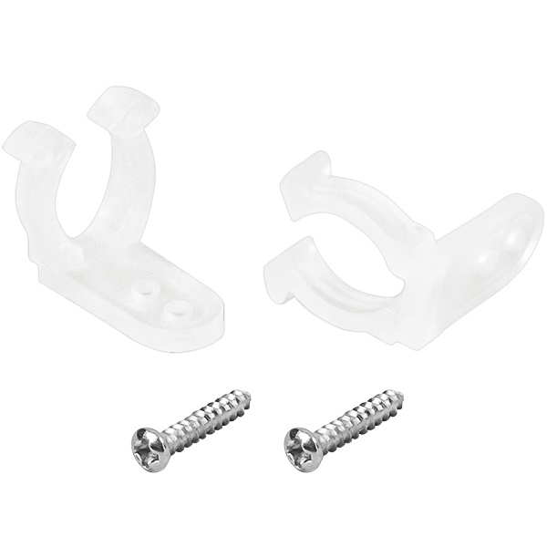 (50 Pack) 1/2 In. - Rope Light Frosted Mounting Clips With Screws