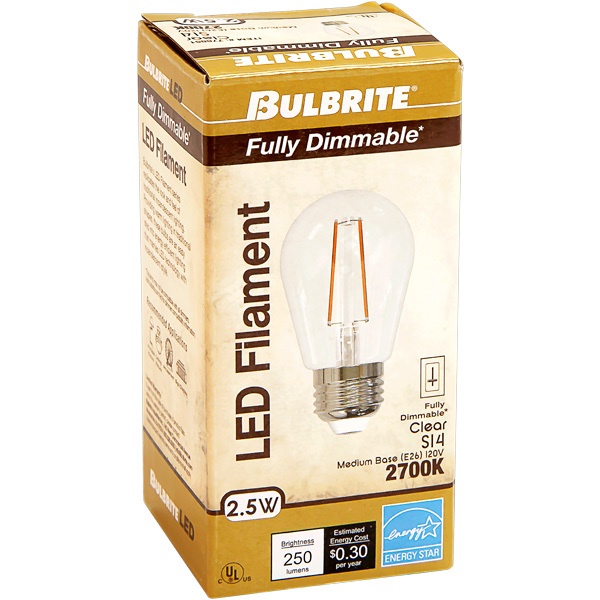 250 Lumens - 3 Watt - 2700 Kelvin - Led S14 Bulb
