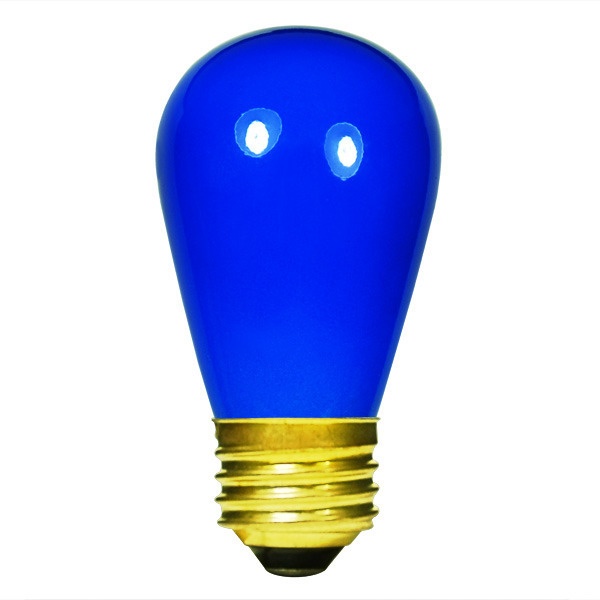 11 Watt - S14 Light Bulb - Opaque Blue