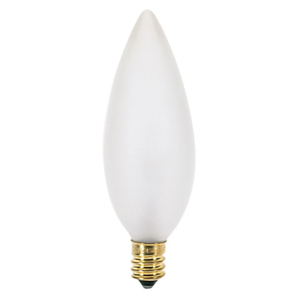 25 Watt - Frost - Straight Tip - Incandescent Chandelier Bulb - 3.5 In. X 1.2 In