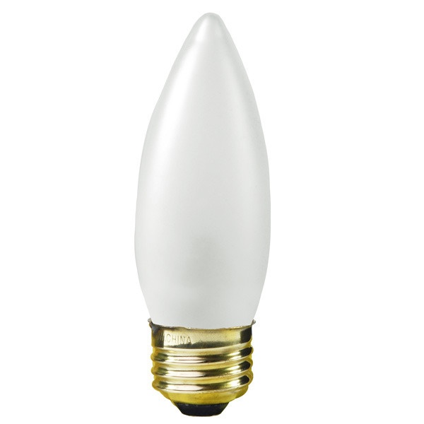 40 Watt - Frost - Straight Tip - Incandescent Chandelier Bulb - 3.9 In. X 1.4 In