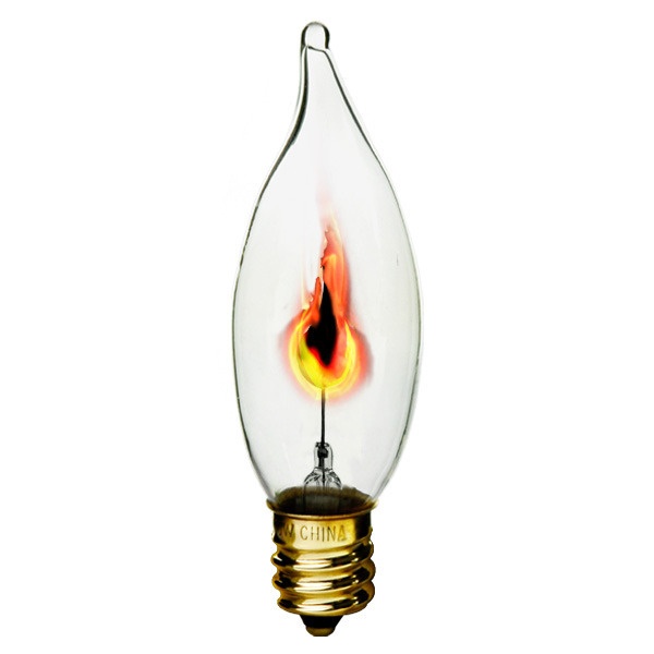 3 Watt - Ca10 Incandescent Chandelier Bulb - Flicker Flame - 4 In. X 1.3 In