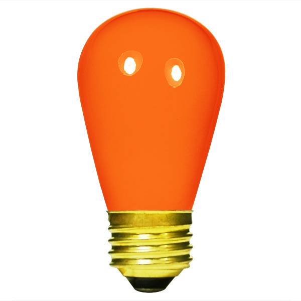 11 Watt - S14 Light Bulb - Opaque Orange