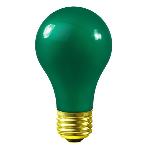 25 Watt - A19 Light Bulb - Opaque Green