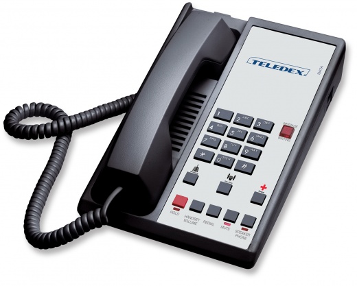 Teledex Diamond +S-3 Black Single-Line Guestroom Telephone