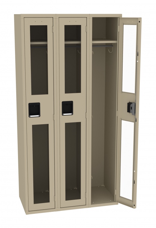 Single Tier C-Thru Locker - Three Wide, No Legs (Assembled)