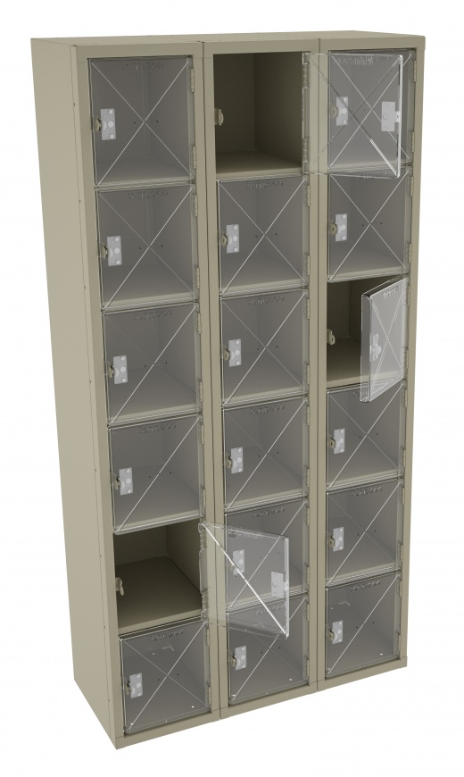 6 High C-Thru Box Locker - Three Wide, No Legs (Assembled)