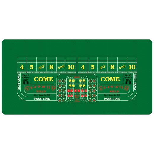 Green Craps Table Top Rollout Mat