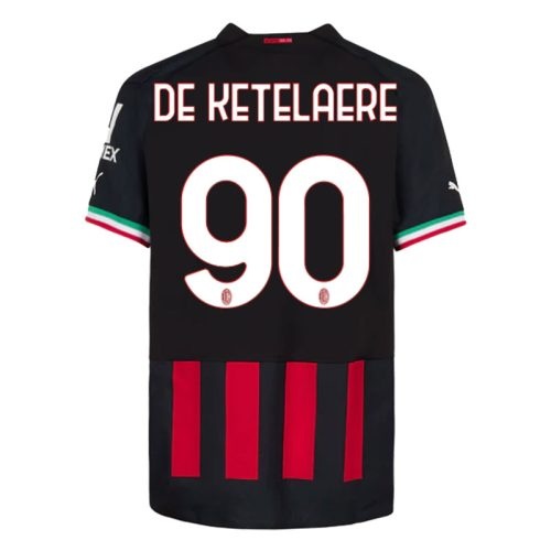 2022-2023 Ac Milan De Ketelaere #90 Home Soccer Jersey, Size: s