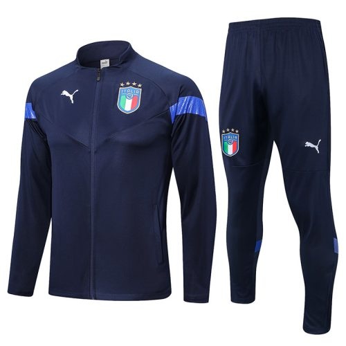 2022-2023 Italy Jacket + Pants Training Suit Dark Blue, Size: s