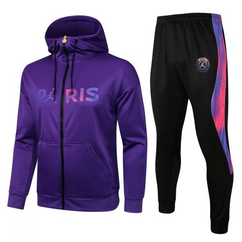 2021-2022 Psg Hoodie Jacket + Pants Training Suit Purple, Size: Xl