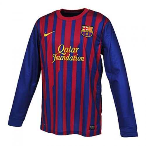 Retro 2011-2012 Barcelona Home Long Sleeve Soccer Jersey, Size: s