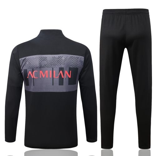 2022-2023 Ac Milan Jacket + Pants Training Suit Black, Size: Xl