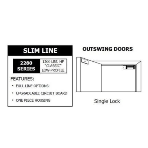 2280 Dsm 28 Slim 1200 Lb Mag Outswing W-Door Status Switch