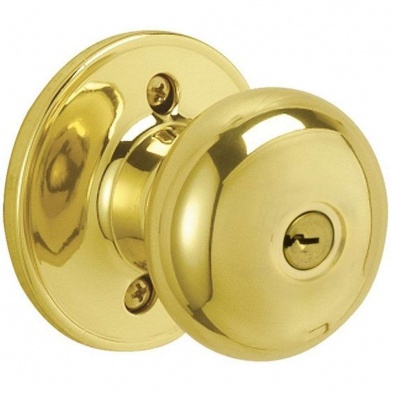 Schlage J54 STR 605 Stratus Knob Brass Keyed Entry Knob
