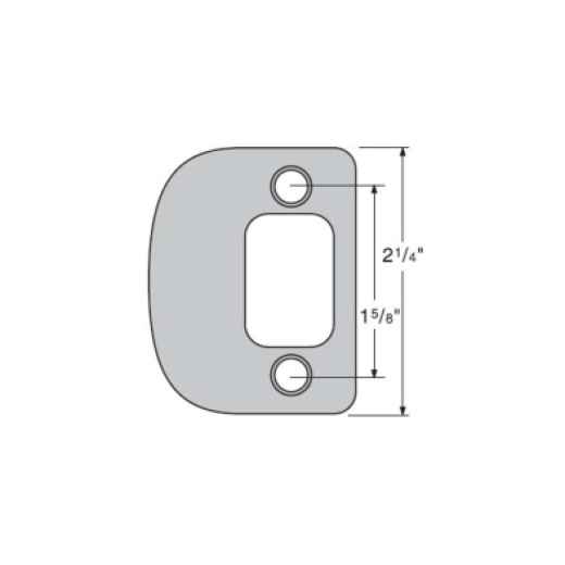 Kwikset 85303 2-1/4” Full Lip Round RCS4 Deadbolt Strike Plate
