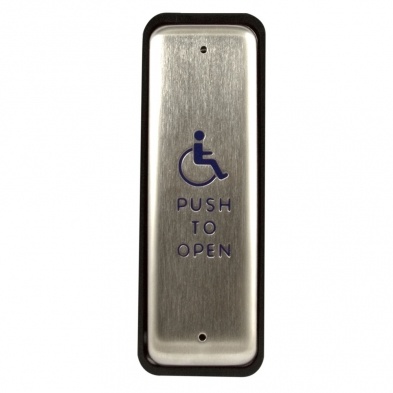 Bea 10Pbj1 Stainless Steel Push Plate with Push to Open Text and Handicap Logo