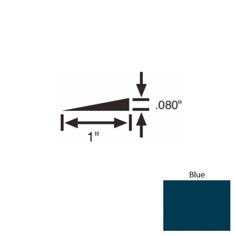 Solid 21 Blue Rubber Reducer Strip - 1" X 9 Ft (108") X 0.080"