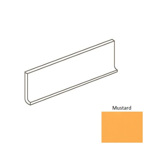 Color Wheel Linear Mustard Ceramic Wall Trim - 4 1/4" X 12 7/8" Flat Top Cove Base - Semi Gloss