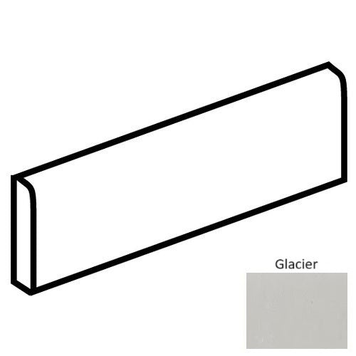 Fixture Glacier Porcelain Floor & Wall Trim - 3" X 24" Bullnose