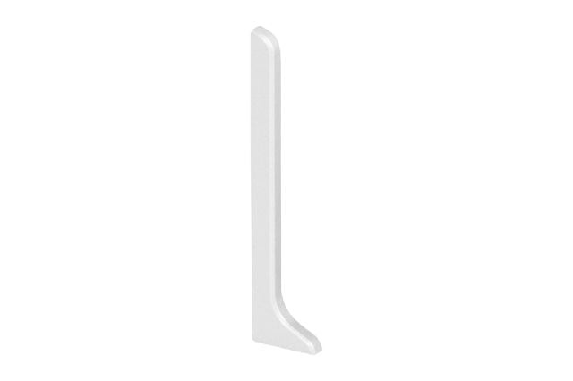 Designbase Sl Left End Cap Metal Tile Edging Trim - Matte White Color Coated Aluminum