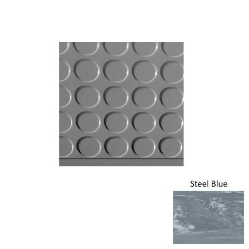 Marbleized 97 Steel Blue Vantage Raised Circular 15 Inch Depth Rubber (Sq) Stair Tread - Textured