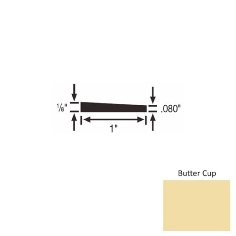 Solid 59 Butter Cup Rubber Reducer Strip - 1" X 9 Ft (108") X 1/8"